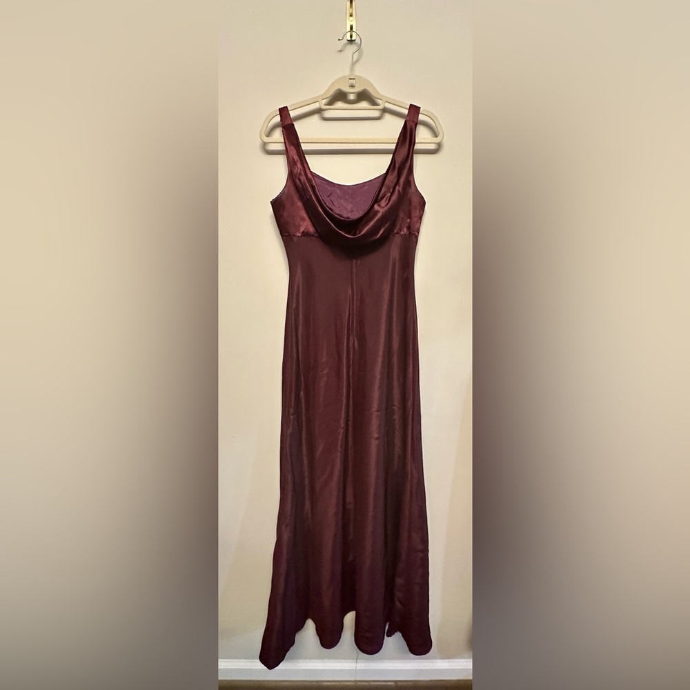 Y2K Vintage “Fiesta” Deep Purple Satin Formal Dress Large - Picture 3 of 4